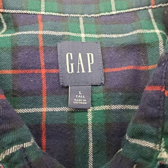 Gap Ruffle Hem Plaid Shirtdress Size L - Picture 12 of 14
